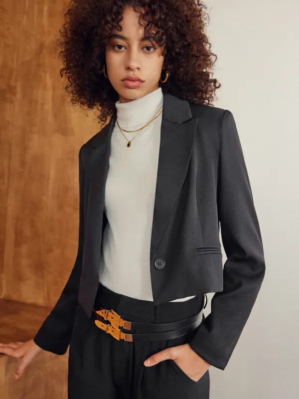 Collar Button Blazer sold by Cider