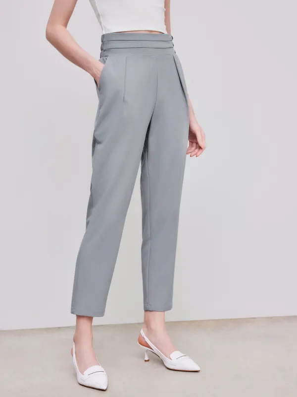 High Waist Solid Tapered Trousers sold by Cider