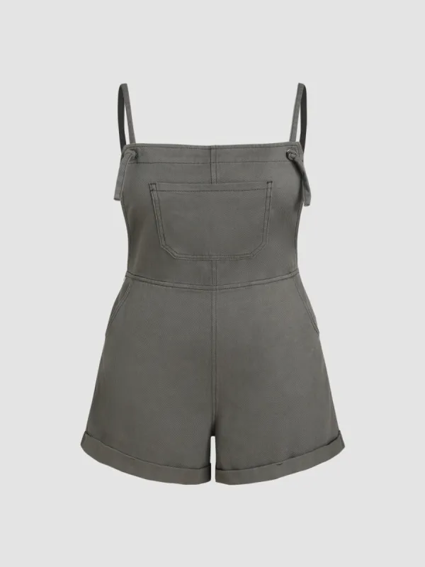 Denim Pocket Ultra Short Romper Curve & Plus made by Cider