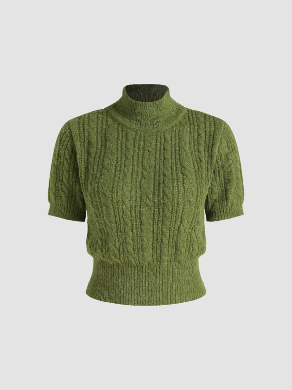 Wool-blend Texture High Neck Sweater sold by Cider