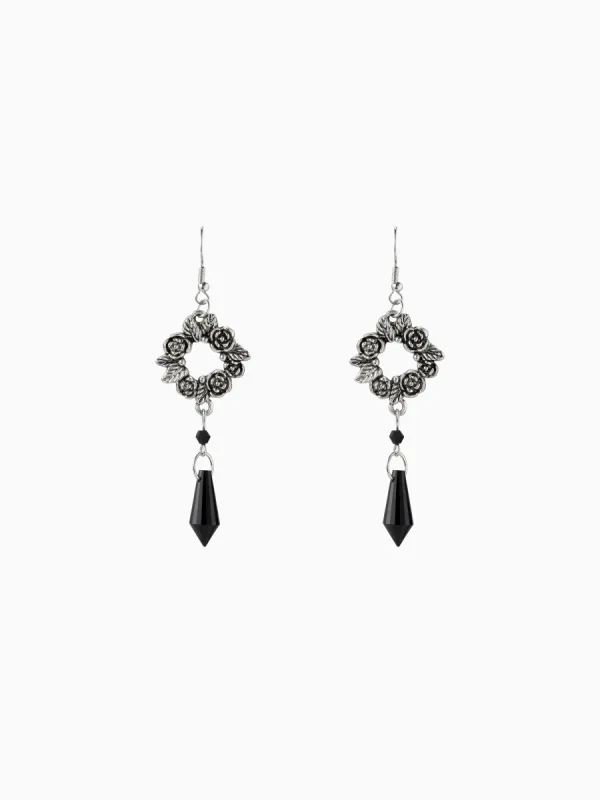 ROSE & CRYSTAL DROP EARRINGS sold by Cider