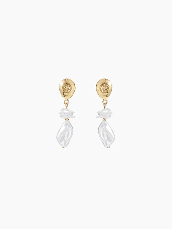 FAUX BAROQUE PEARL DROP EARRINGS sold by Cider