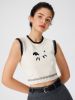 Knit Round Neckline Sheep Graphic Contrasting Binding Vest sold by Cider