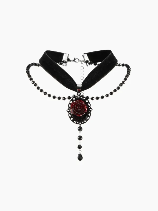 Gothic Rose Design Pendant Necklace sold by Cider