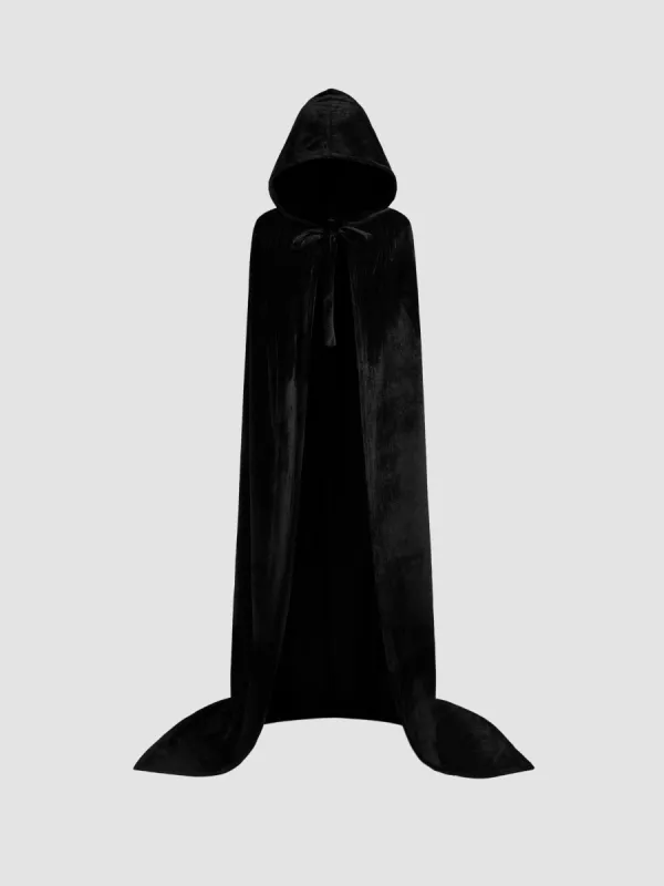 Velvet Hooded Solid Knotted Cloak sold by Cider