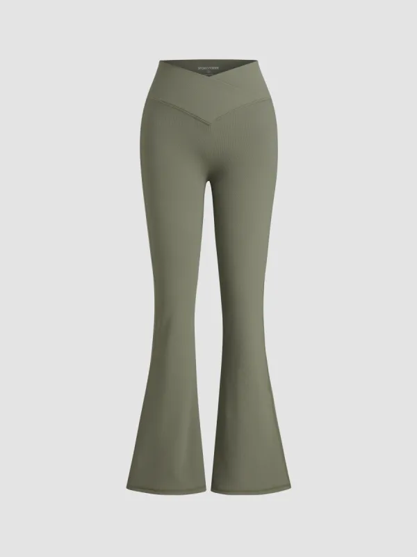 High Rise Solid Flared Leggings sold by Cider