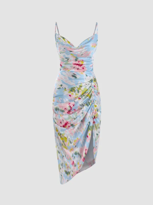 knee length dresses for ladies Ruched Shapewear Bodycon Midi Dress | Built-In Shaping