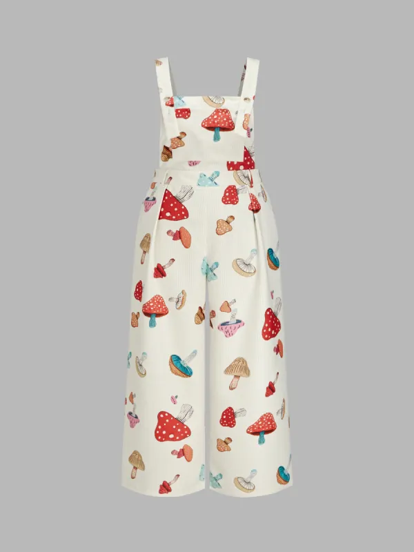 U-Neck Mushroom Zipper Jumpsuit Curve & Plus made by Cider