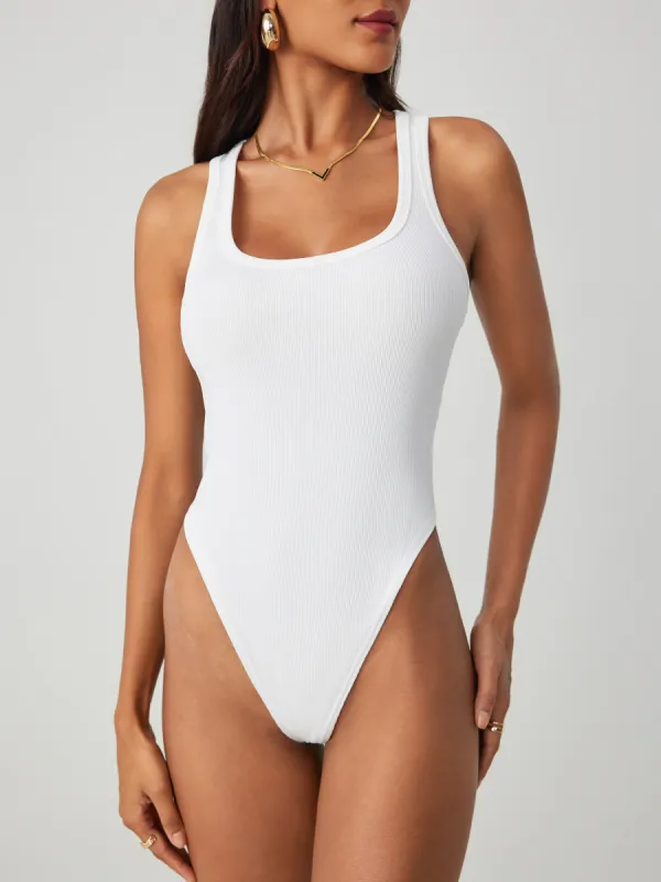 Solid Square Neck Bodysuit sold by Cider
