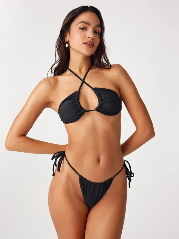 Criss Cross Halter Bikini Swimsuit  sold by Cider