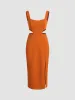 Solid Cut Out Midi Dress sold by Cider