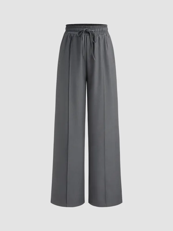 Elastic Waist Drawstring Straight Leg Sweatpants sold by Cider