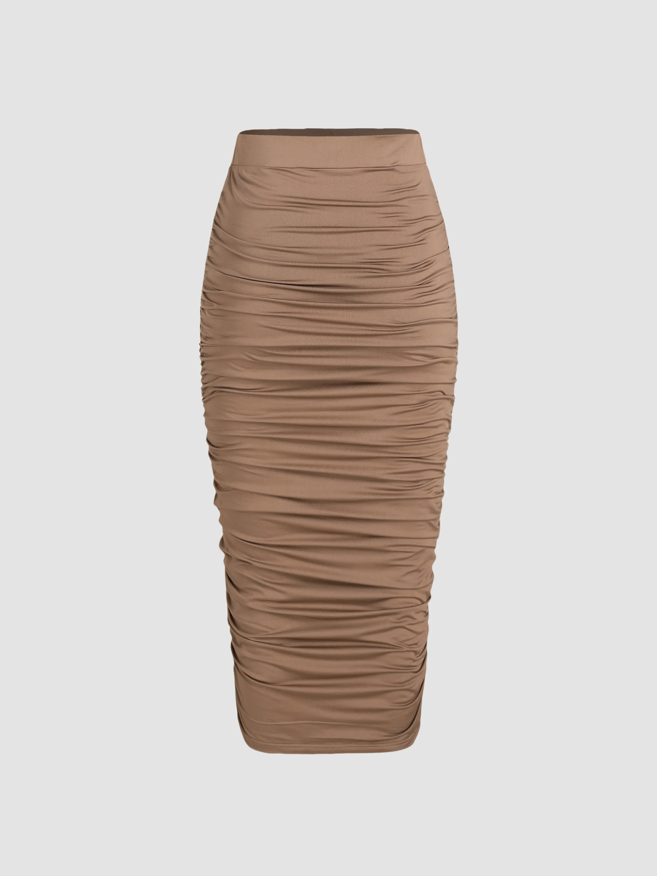 High Waist Ruched Midi Skirt sold by Cider