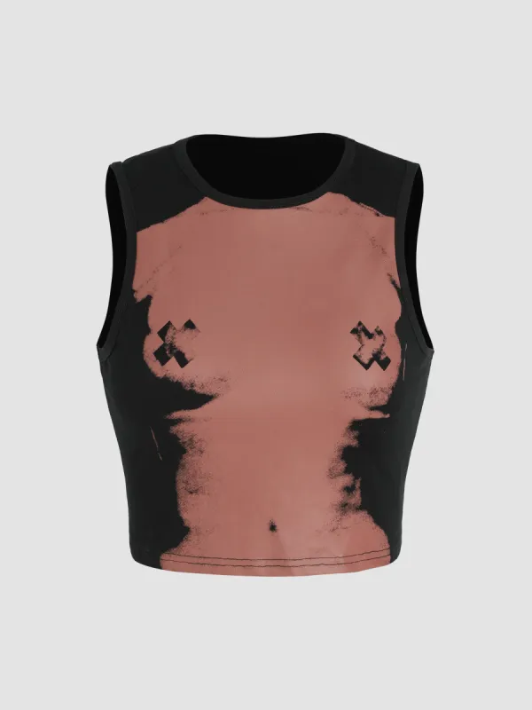 Jersey Graphic Cami Crop Top sold by Cider