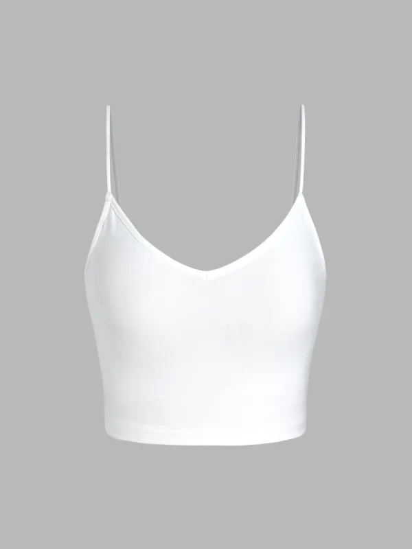 Solid Scoop Neckline Cami Crop Top sold by Cider