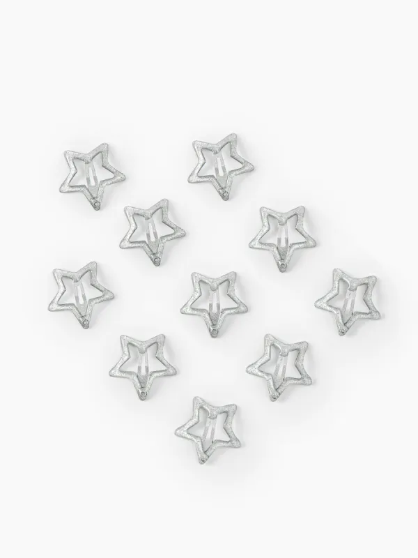 10pcs Glittering Star Shaped Small Hair Clips sold by Cider