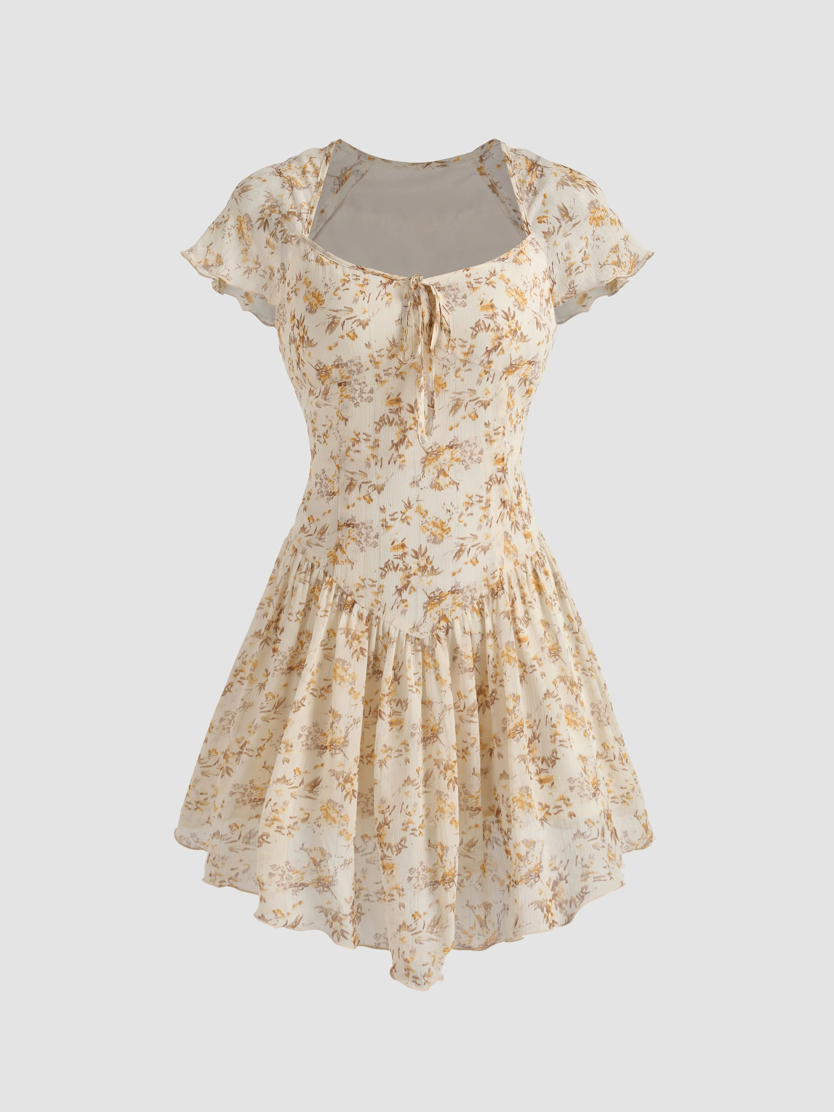 Ditsy Floral Puff Sleeve Mini Dress sold by Cider