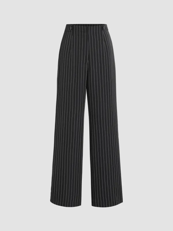 Striped Button Straight Leg Pants sold by Cider