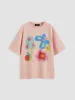 Round Neckline Butterfly & Flower Graphic Oversized Tee sold by Cider