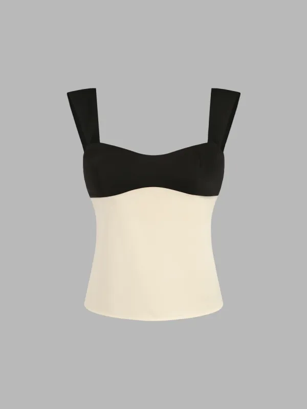 Satin Two Tone Crop Cami Top sold by Cider