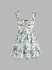 Sweetheart Neckline Floral Knotted Mini Dress sold by Cider