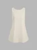 Linen-blend Scoop Neckline Solid Backless Pocket Sleeveless Mini Dress sold by Cider