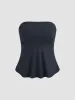 Jersey Ruffle Hem Tube Crop Top sold by Cider