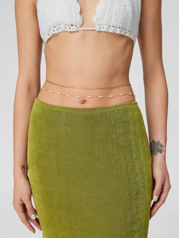 2PCS FAUX PEARL & CHAIN DECOR WAIST CHAIN sold by Cider