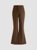 Wool-look Mid Rise Pocket Flared Trousers sold by Cider