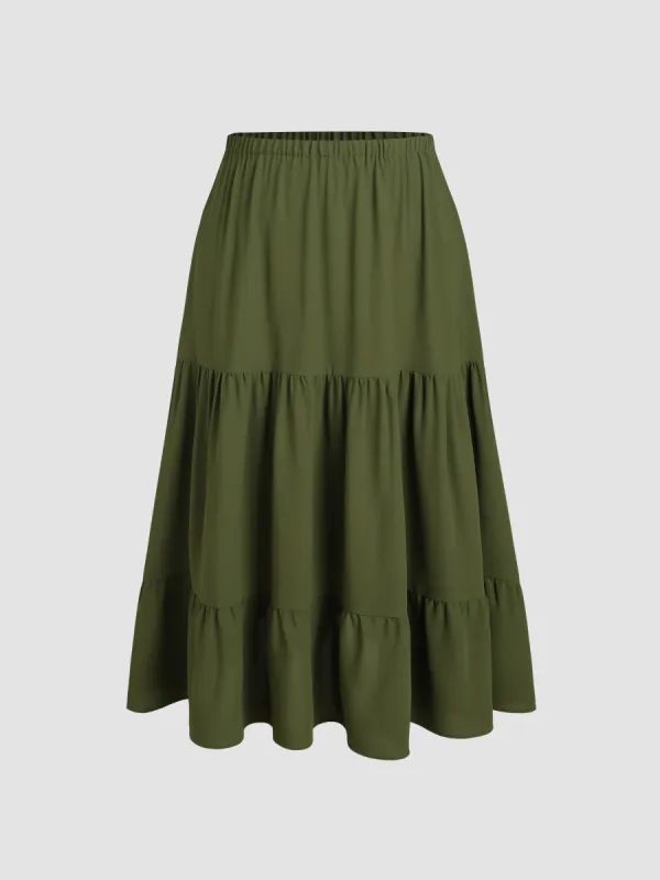 Ruffle Elastic Waist Maxi Skirt Curve & Plus sold by Cider