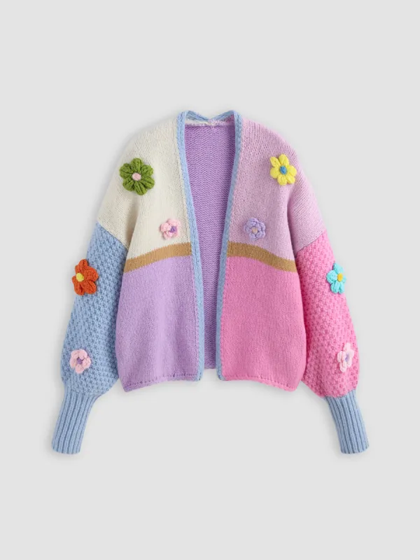 Floral Crochet Knitted Cardigan sold by Cider