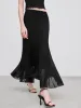 Mesh Mid Rise Solid Ruffle Maxi Skirt sold by Cider