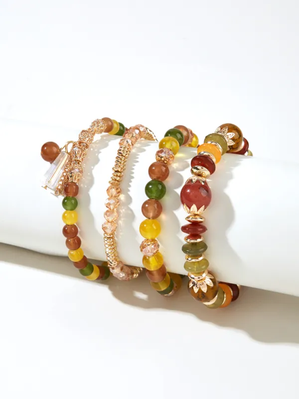 4pcs Artificial Crystal Beaded Bracelet sold by Cider