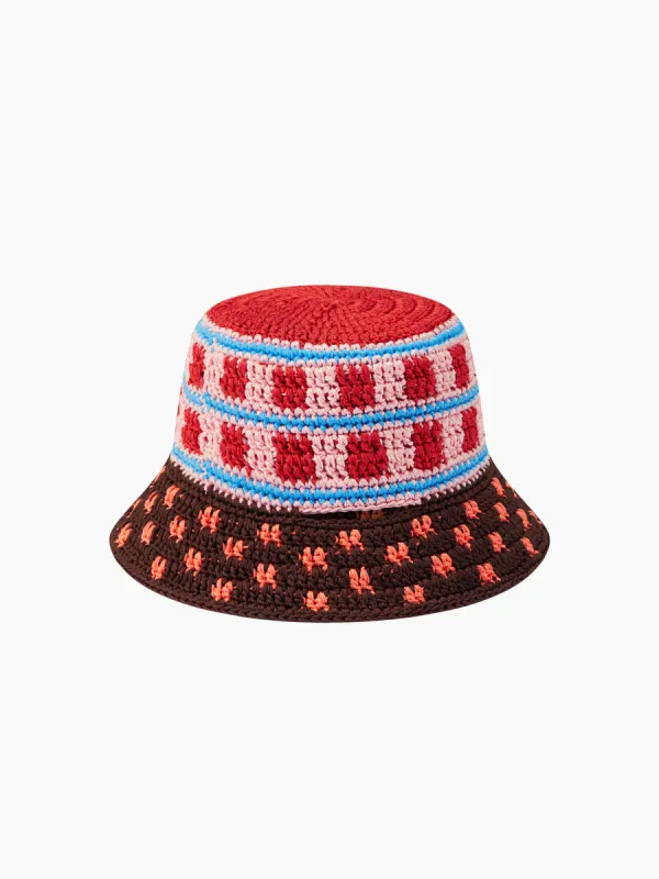 BOWKNOT STRIPED CROCHET BUCKET HAT sold by Cider