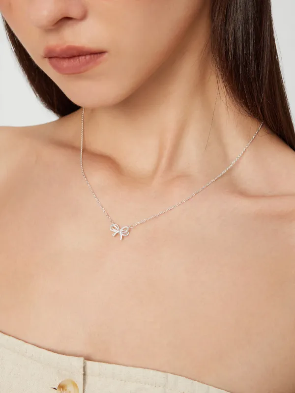 RHINESTONE DECOR BOWKNOT NECKLACE sold by Cider