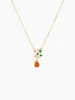 ORANGE FLORAL PENDANT NECKLACE sold by Cider