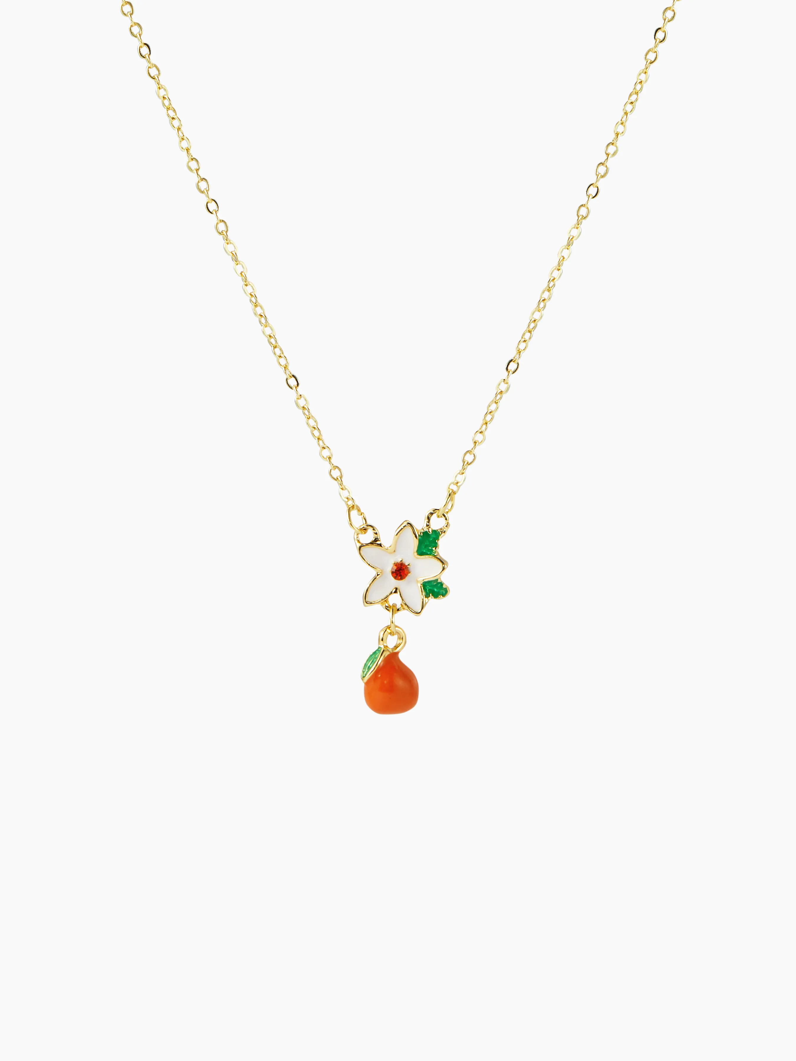 ORANGE FLORAL PENDANT NECKLACE sold by Cider