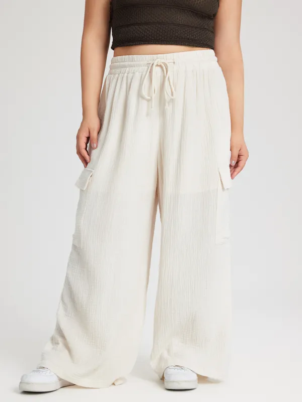 Woven Pocket Wide Leg Trousers Curve & Plus sold by Cider