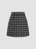 Wool-look High Rise Tartan Mini Skirt sold by Cider