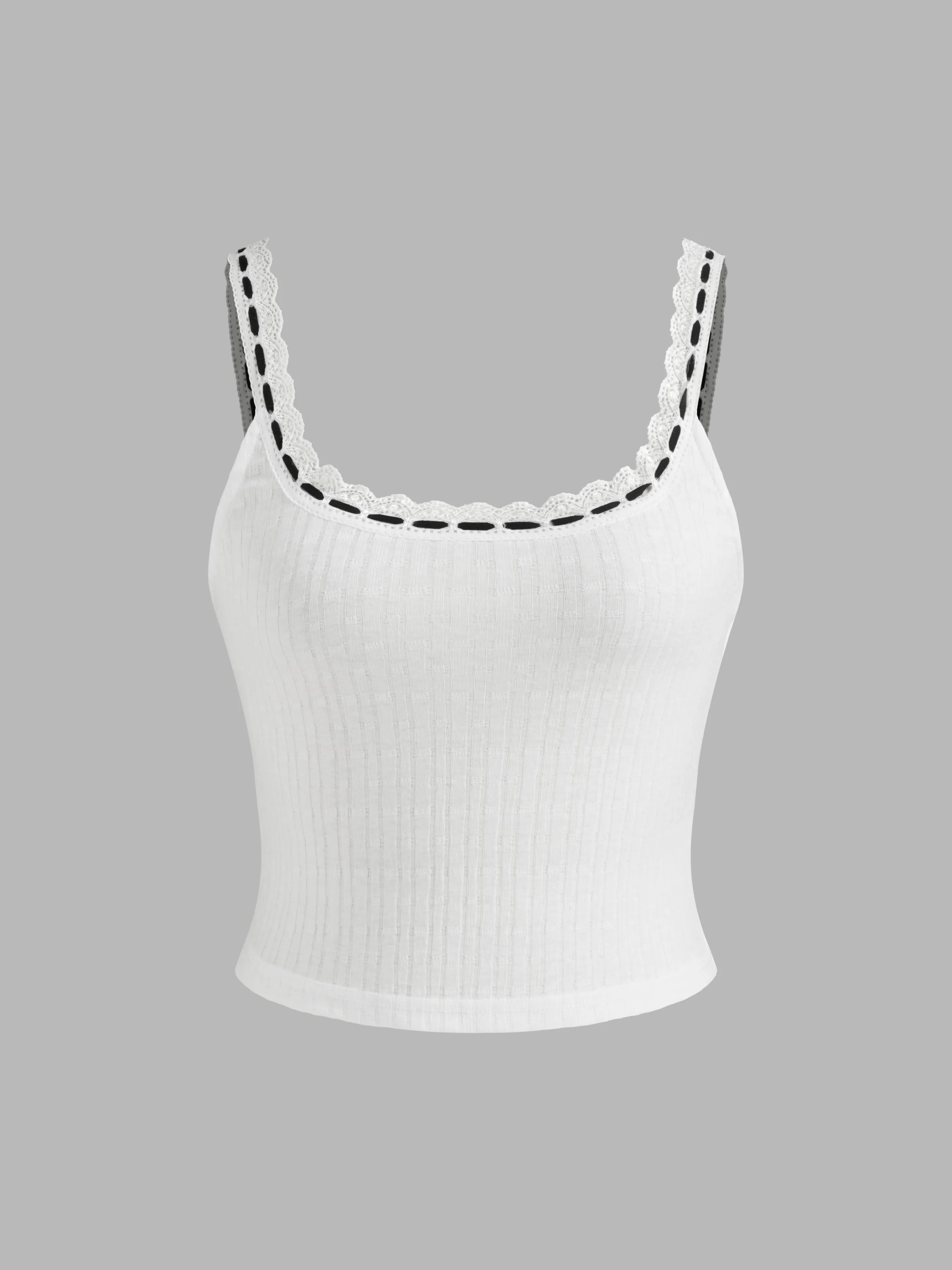 Scoop Neckline Lace Trim Lounge Cami Top sold by Cider