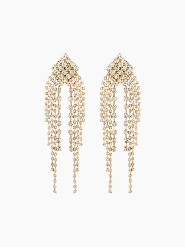 RHINESTONE DECOR TASSEL DROP EARRINGS sold by Cider