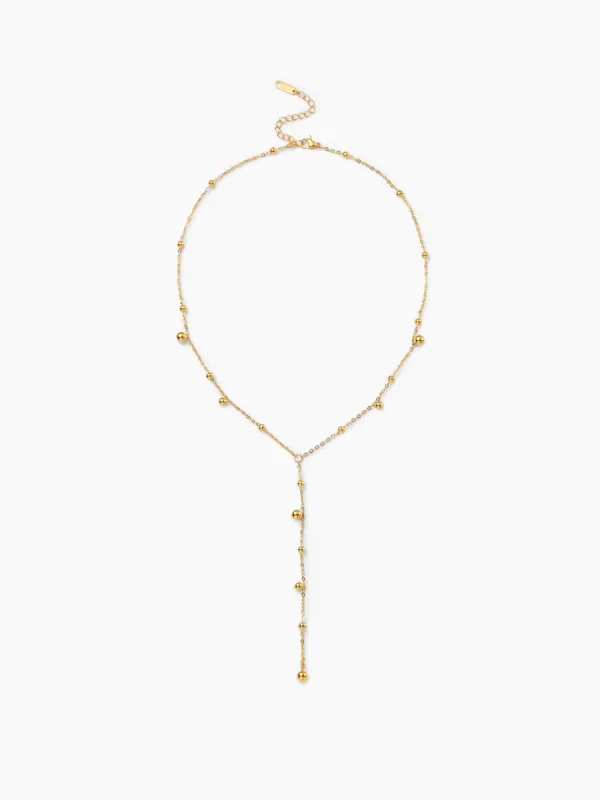 ROUND BEADED Y-SHAPED LONG NECKLACE sold by Cider