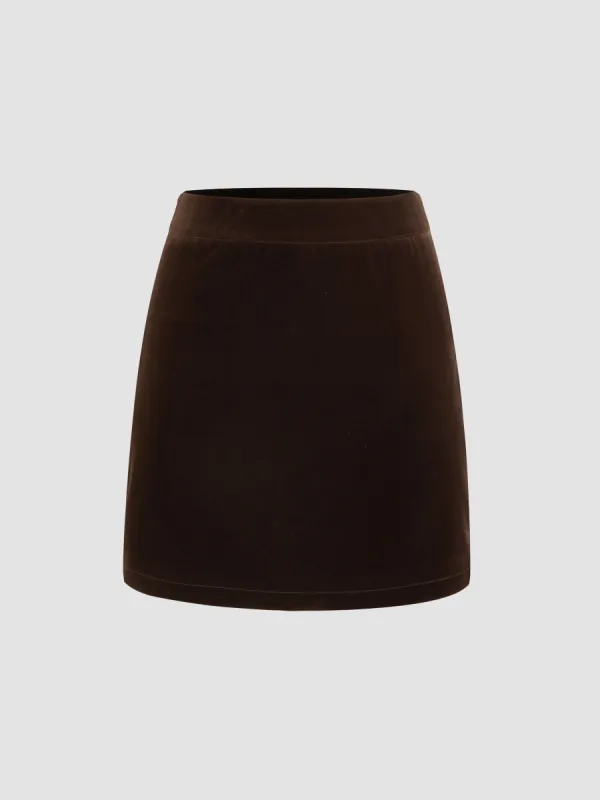 Velvet Mid Rise Solid Skort sold by Cider