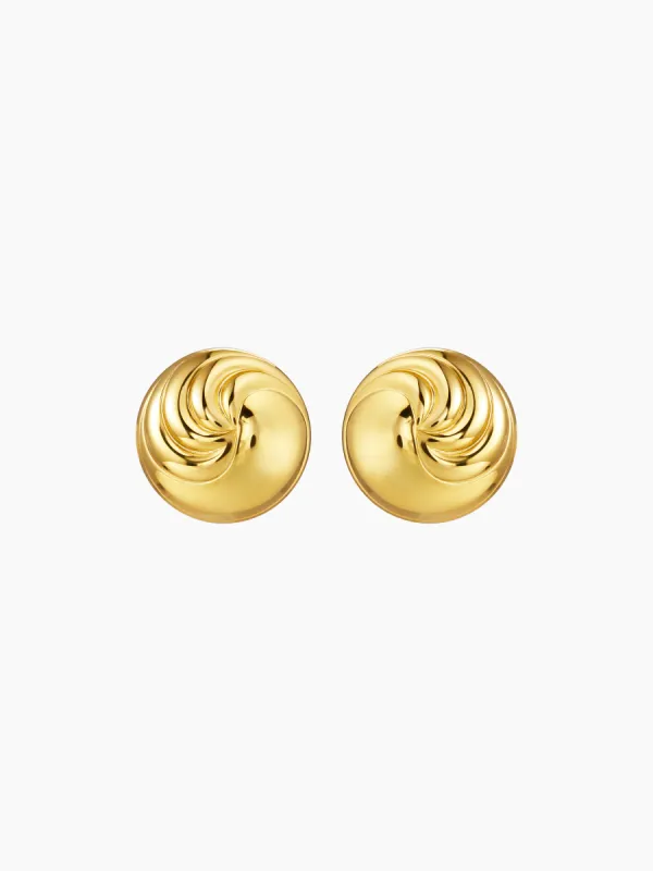 18K GOLD PLATED STAINLESS STEEL THREAD STUD EARRINGS sold by Cider