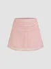 Mesh Low Rise Solid Ruched Mini Skirt sold by Cider