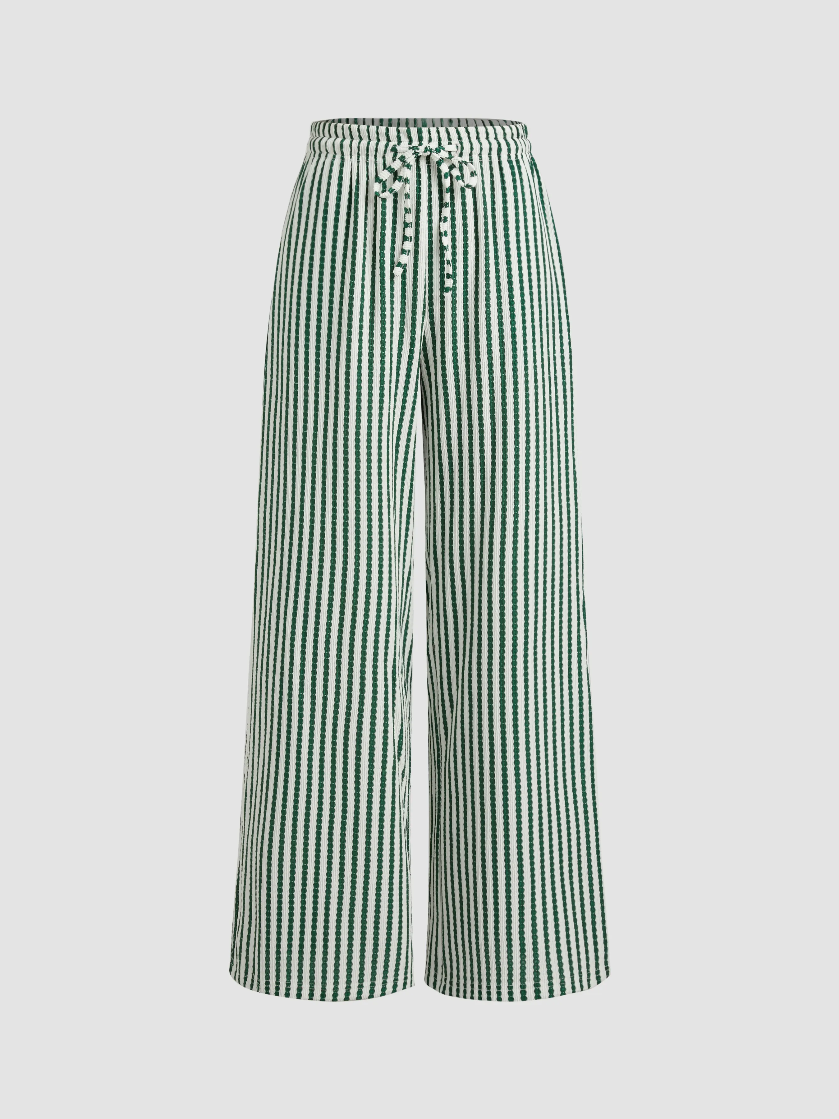 High Rise Striped Knotted Wide Leg Trousers sold by Cider