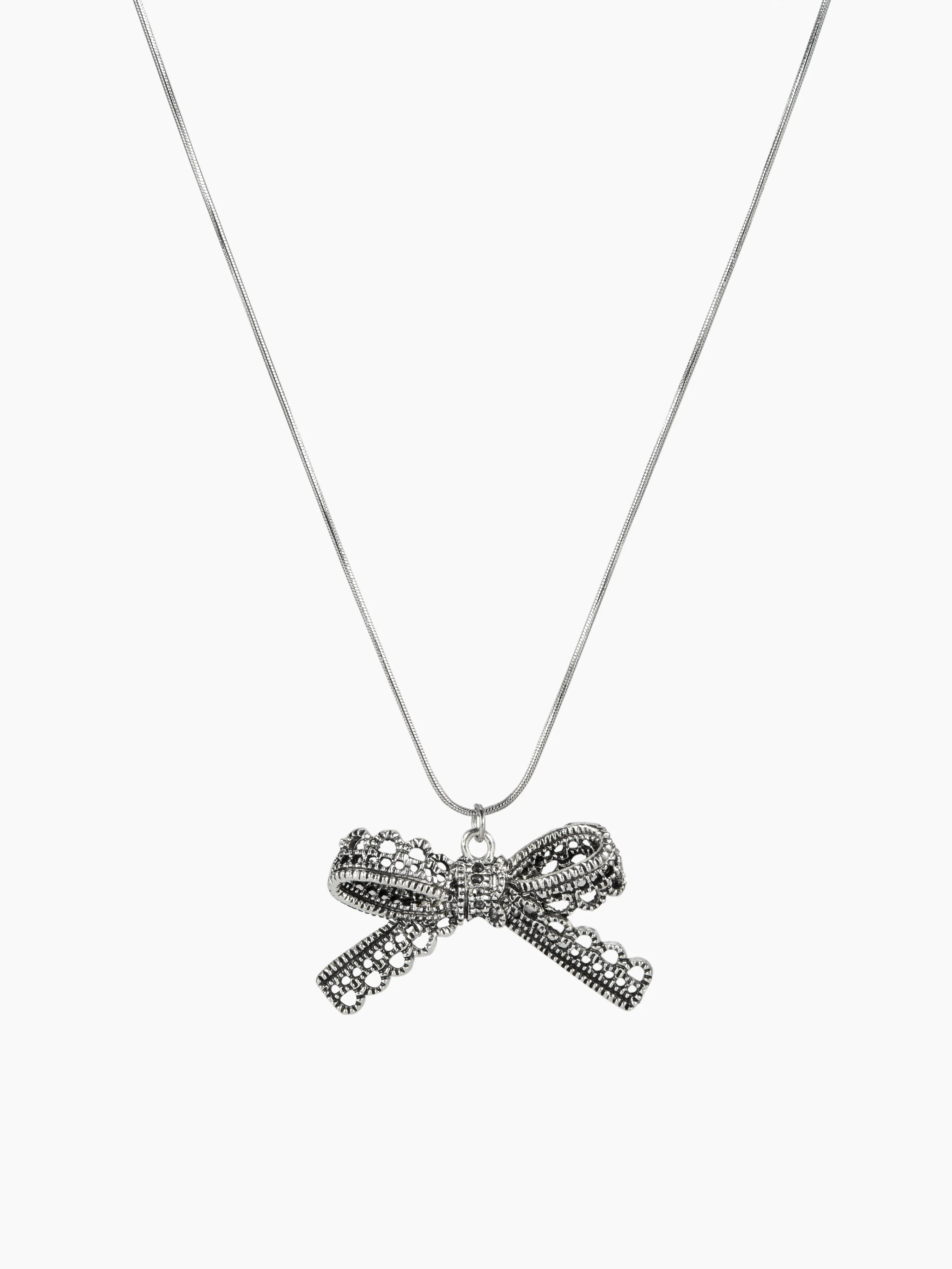 RHINESTONE DECOR BOW PENDANT NECKLACE sold by Cider