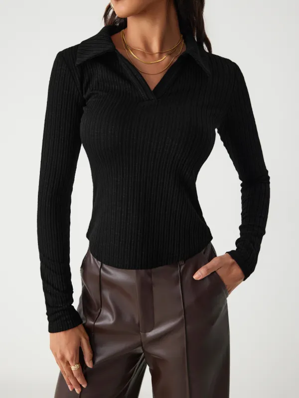 Polo Solid Long Sleeve Top sold by Cider