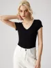 Minimalist V-neck Short Sleeve Bodysuit sold by Cider