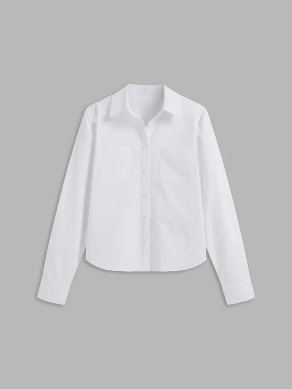 100% Cotton Collar Solid Button Long Sleeve Oversized Shirt sold by Cider